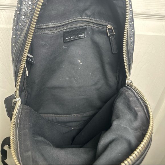 Marc Jacob’s Leather Domo Biker Studded Backpack Medium Zipper Y2K Vintage Moto - Picture 14 of 16
